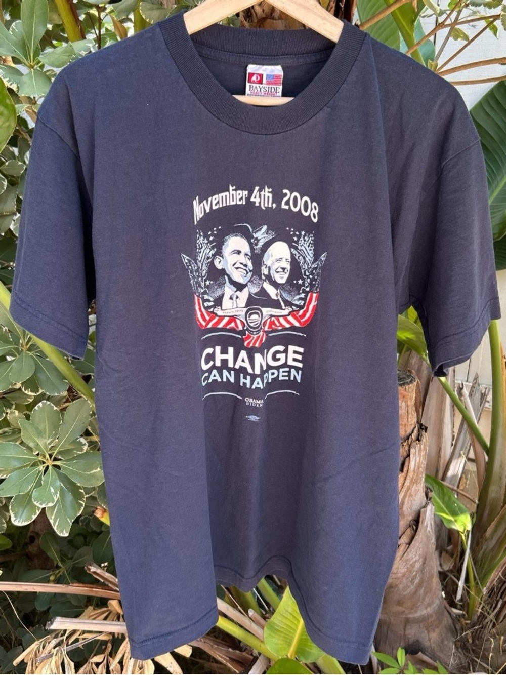 Vintage 2008 Obama Biden Change Tee USA Made L